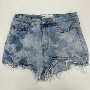 RSQ Denim Shorts Women's Size 30 Blue Curvy High Rise Cutoff Distressed Stretch